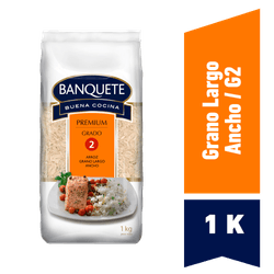 Arroz Grado 2 Banquete Premium Grano Largo y Ancho 1 kg
