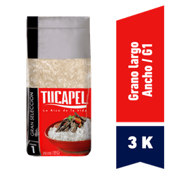 Arroz Grado 1 Tucapel Grano Largo y Ancho 3 kg