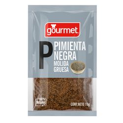 Pimienta Negra Gourmet Molida Gruesa Sobre 15 g