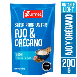 Salsa para Untar Gourmet Light Ajo y Orégano 200 g