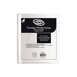 Fundas Plásticas Adix Tamaño Carta 10 un.