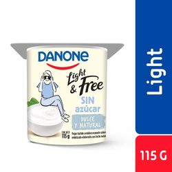 Yogurt Batido Danone Light & Free Natural Endulzado 115 g
