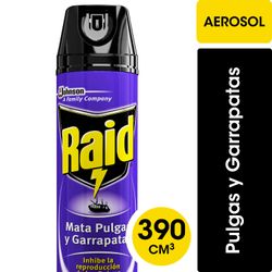 Insecticida Raid Aerosol Mata Pulgas y Garrapatas 390 cc