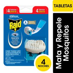 Insecticida Eléctrico Raid Tabletas Mosquitos y Zancudos Aparato 4 un.