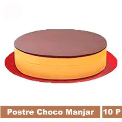 Postre Bizcocho Chocolate, Crema y Manjar