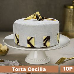 Torta Panqueque, Crema Trufa, Puré Castaña y Mazapán 10 Porciones