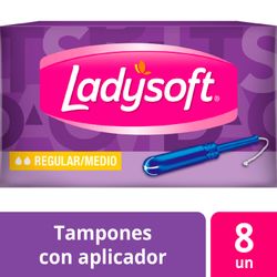 Tampones Ladysoft Regular Medio Flujo Leve 8 un.