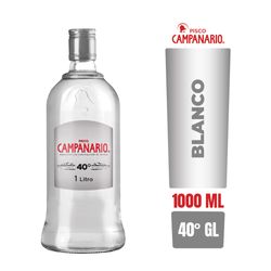 Pisco Campanario Blanco 40° 1 L