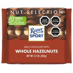 Chocolate de Leche Ritter Sport con Avellanas Enteras 100 g