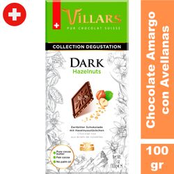 Chocolate Amargo Villars con Avellanas 100 g