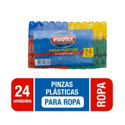 Pinzas para Ropa Virutex Plásticas 24 un.