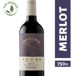 Vino Orgánico Adobe Reserva Merlot 750 cc