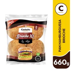 Pan de Hamburguesa Castaño Brioche XL 660 g 8 un.