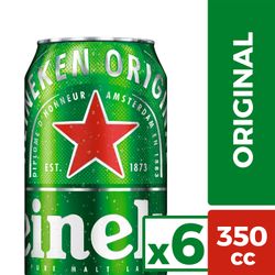 Pack 6 un. Cerveza Heineken Lager 5.0° 350 cc