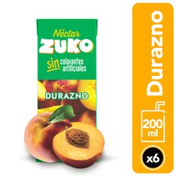 Pack 6 un. Néctar Zuko Durazno 200 ml