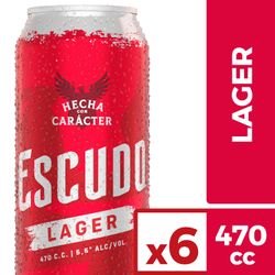 Pack 6 un. Cerveza Escudo Lager 5.5° 470 cc