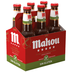 Pack 6 un. Cerveza Mahou Lager Sin Gluten 5.5° 330 cc