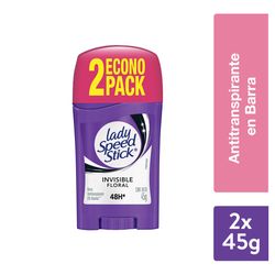 Desodorante Barra Lady Speed Stick Invisible Floral 45 g 2 un.