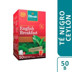 Té Negro Ceylon Dilmah English Breakfast 50 un.