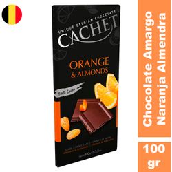 Chocolate Amargo Cachet con Naranja y Almendra 100 g