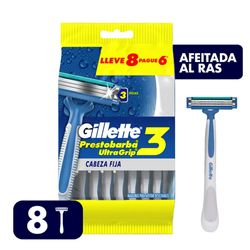 Máquina de Afeitar Gillette Desechable Prestobarba Ug3 8 un.