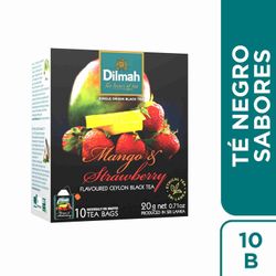 Té Negro Ceylon Dilmah Mango Frutilla 10 un.