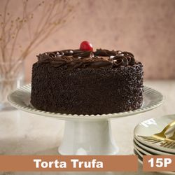 Torta Bizcocho, Crema Trufa y Mermelada Frambuesa 15 Porciones