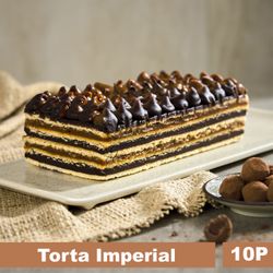 Torta Imperial: Panqueque Vainilla, Crema Trufa, Puré de Lúcuma y Manjar 10 Porciones