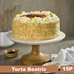 Torta Beatriz Hoja, Manjar y Mermelada de Frambuesa 15 Porciones
