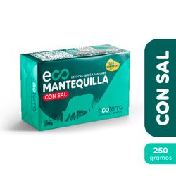 Mantequilla Ecoterra con Sal Vacas Libre Pastoreo 250 g
