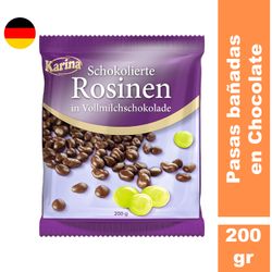 Pasas Karina Bañadas con Chocolate 200 g