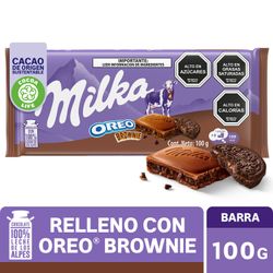 Chocolate de Leche Milka Relleno con Oreo Brownie 100 g