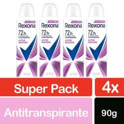 Pack Desodorante Spray Rexona Active Emotion 90 g 4 un.