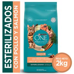 Alimento Gato Adulto Purina One Esterilizado Pollo y Salmón 2 kg