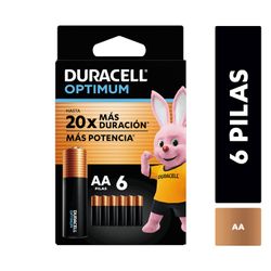 Pilas Duracell Optimum AA 6 un.