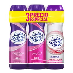 Pack 3 un. Desodorante Spray Lady Speed Stick Derma Omega/Powder Pack 150 ml