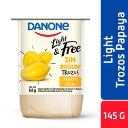 Yogurt Batido Danone Light & Free Trozos Papaya 145 g