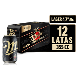 Pack 12 un. Cerveza Miller Lager 4.7° 330 cc