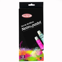Set Acrílicos Artel 6 Neón + 6 Pastel 12 ml
