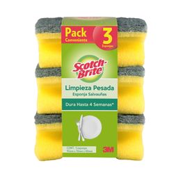 Esponja Acanalada Limpieza Pesada 3 un.