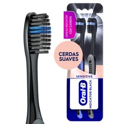 Cepillo de Dientes Suave Oral-B Indicator Black Charcoal 2 un.
