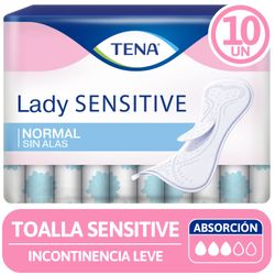 Toallas Incontinencia Normal Tena Lady Sensitive 10 un.