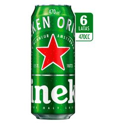Pack 6 un. Cerveza Heineken 5.0° Lata 470 cc