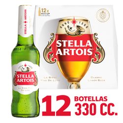 Pack 12 un. Cerveza Stella Artois 330 cc
