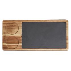 Tabla Pizarra La Hacienda con Bowls y Base de Acacia