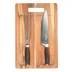 Set de Tenedor, Cuchillo y Tabla La Hacienda 40 x 26 cm