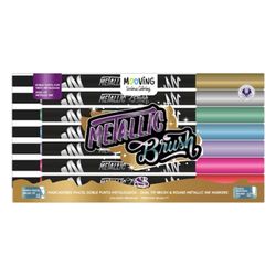 Estuche de 8 Marcadores Long Doble Punta Metalizados