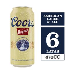 Pack 6 un. Cerveza Coors Lager 5.0° 470 cc