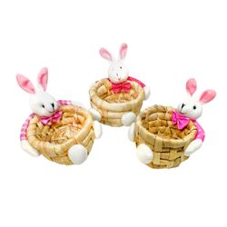 Canasto Conejito Rosado 10x9x6 cm 1 un.