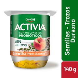 Yogurt Activia Semillas-Trozos Durazno Sin Lactosa 140 g